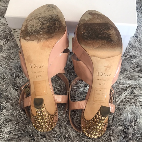 Dior Metal Cannage Peep Toe Heels - Picture 5 of 7